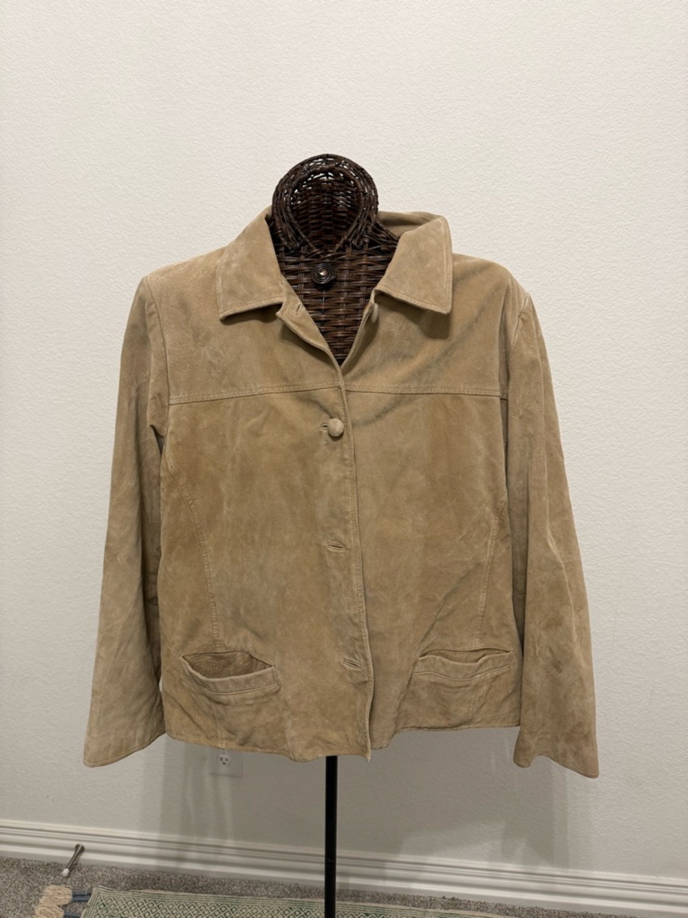 🕊️ VINTAGE Sandstone Tan Genuine Suede Leather Jacket | Size 3X